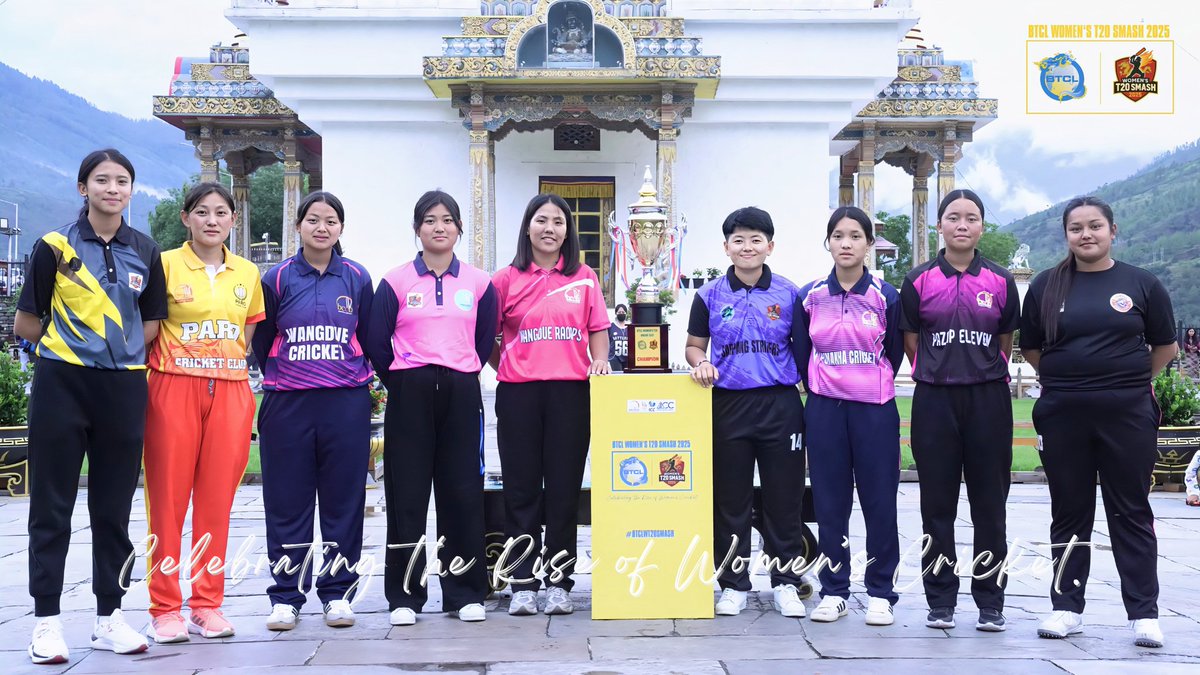 BTCL Women’s T20 Smash 2025 kicks off today in Thimphu! 🏏✨

Nine teams. Two thrilling weeks. 126 talented women cricketers ready to light up the field with passion, power, and the pure joy of cricket!

Let the Smash begin! 💥
#BTCLT20Smash2025 #WomensCricket #BhutanCricket