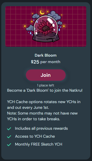 NeciaHeda_'s tweet photo. ₊˚⊹ If anyone is interested in my YCHs, but would like a more affordable option I have 1 slot left each for Dark Bloom tier and Blodreina tier! 

🌻Dark Bloom: Monthly sketch YCH
🩸Blodreina: Monthly full rendered YCH

---
🔗 down in comments ⤵ https://t.co/WvBRpOjdKL