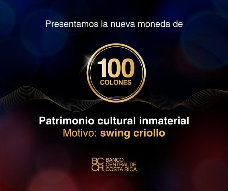 BancoCentralCR's tweet image. 🎉 El 23 de julio saldrá a la venta la primera moneda de colección de ₡100 con la temática «Patrimonio cultural inmaterial» y el primer motivo relacionado con el swing criollo. 💃🕺
✅ Más detalles de los lugares de venta en este comunicado de prensa: ow.ly/56ow50Wk3jL