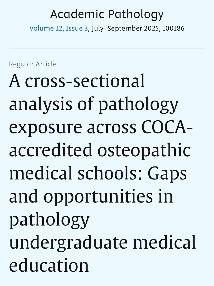 SBPathology's tweet photo. ✴️ PUBLICATION SPOTLIGHT ✴️

A publication in press from one of our trainee members, @__DocRob, entitled “A cross-sectional analysis of pathology exposure across COCA-accredited osteopathic medical schools”

Take a read 👉🏾 https://t.co/lJiSj6AC9q

#Academia #MedEd #pathology https://t.co/cOPgD7teQo