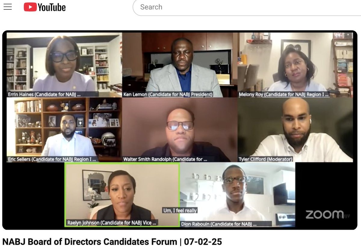 Alphonso Van Marsh (@alphonsovm) on Twitter photo Important viewing for <a href="/NABJ/">#NABJ Headquarters โ๐พ๐๏ธ๐๏ธ๐ป ๐ท ๐ฅ ๐ ๐</a> members - Board of Directors Candidates Forum happening now, streaming on YouTube.
Hear candidates' perspectives and what they aim to do..ahead of the #NABJ25 Convention and Career Fair, taking place 6-10 August in Cleveland, Ohio. Details below๐๐ฝ๐ Important viewing for <a href="/NABJ/">#NABJ Headquarters โ๐พ๐๏ธ๐๏ธ๐ป ๐ท ๐ฅ ๐ ๐</a> members - Board of Directors Candidates Forum happening now, streaming on YouTube.
Hear candidates' perspectives and what they aim to do..ahead of the #NABJ25 Convention and Career Fair, taking place 6-10 August in Cleveland, Ohio. Details below๐๐ฝ๐