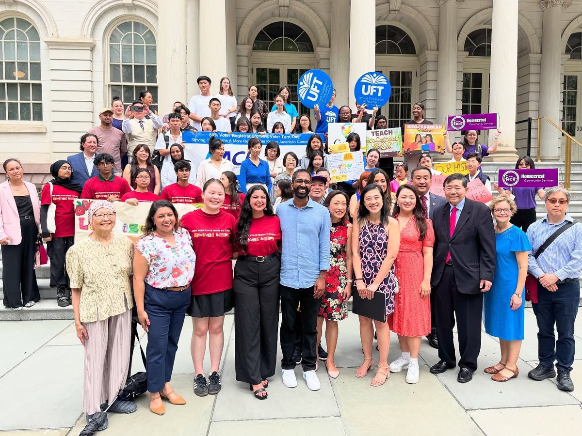 NYC commits $2.5M for K-12 AAPI history curriculum! AAARI's John Chin, Queens College President Frank Wu, and Councilmembers Lee, Ung, Won, Krishnan &amp; Rivera announced the huge win. #AAPIHistory #NYC