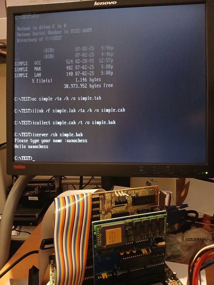 nanochess's tweet image. Ok. I made a mistake. I should have put a 74LS367 instead of a 74LS368. I had to disassemble ISERVER to be sure. Notice how it extracts bit 0 and complements it. Now, the Occam compiler works. It&apos;s very hard to use! #retro #transputer