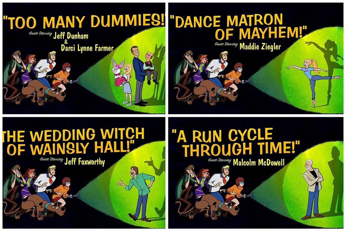 Happy 5th Year Anniversary to “Too Many Dummies!”, “Dance Matron of Mayhem!”, “The Wedding Witch of Wainsly Hall!” &amp; “A Run Cycle Through Time!”.

These episodes are episodes (20-23) of season 1 of “Scooby-Doo and Guess Who?”. These episodes aired on July 2nd, 2020 on Boomerang.