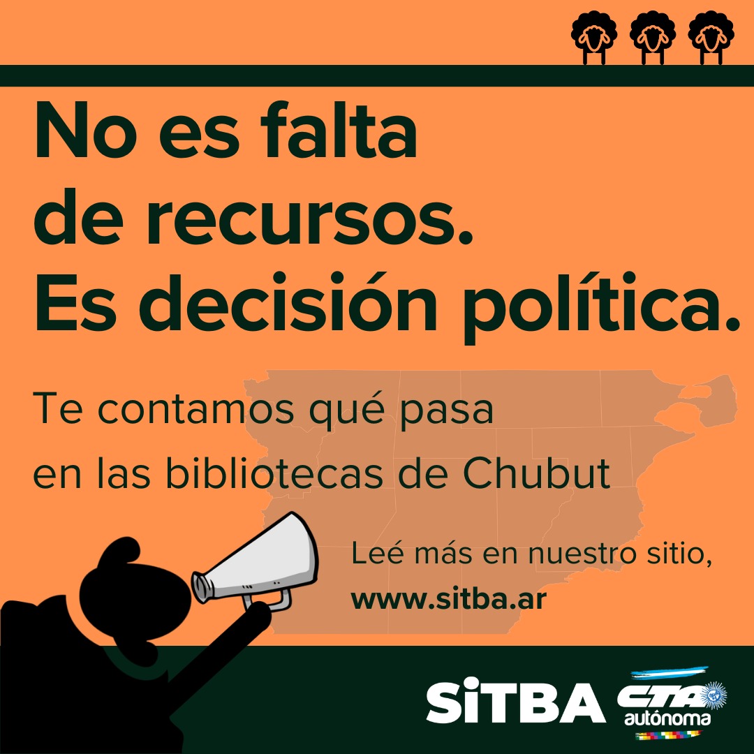somosSiTBA's tweet photo. Las #bibliotecasescolares y #pedagogicas de #Chubut están pasando por una situación compleja, y el sistema nacional no está funcionando. Desde #SiTBA, visibilizamos esta situación.
Enterate, informate y difundí:
https://t.co/BmVrcgXwuu https://t.co/wUkFkQkw8W
