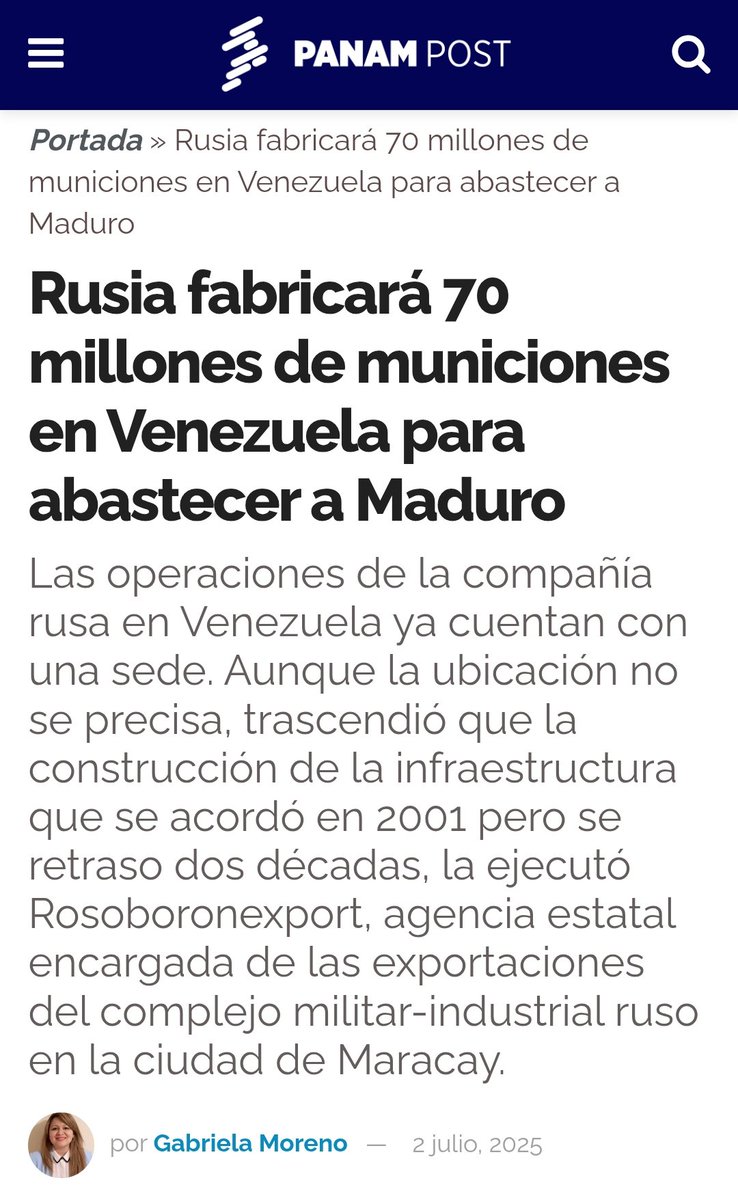 Un 🧵 #DebajoDeLaMesa 
Solo 🇻🇪BO02/07
1️⃣#Rusia
📍Rusia fabricará en Venezuela municiones para fusiles de asalto Kaláshnikov. 
📍En un comunicado público, la compañía Rostec, reveló que esta producción forma parte del acuerdo de cooperación que Maduro y Putin renovaron en 2020.