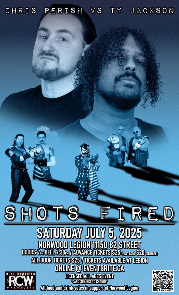 Saturday night in Edmonton at Norwood Legion, tickets on sale now at eventbrite.ca/e/rcw-shots-fi… or also at the door