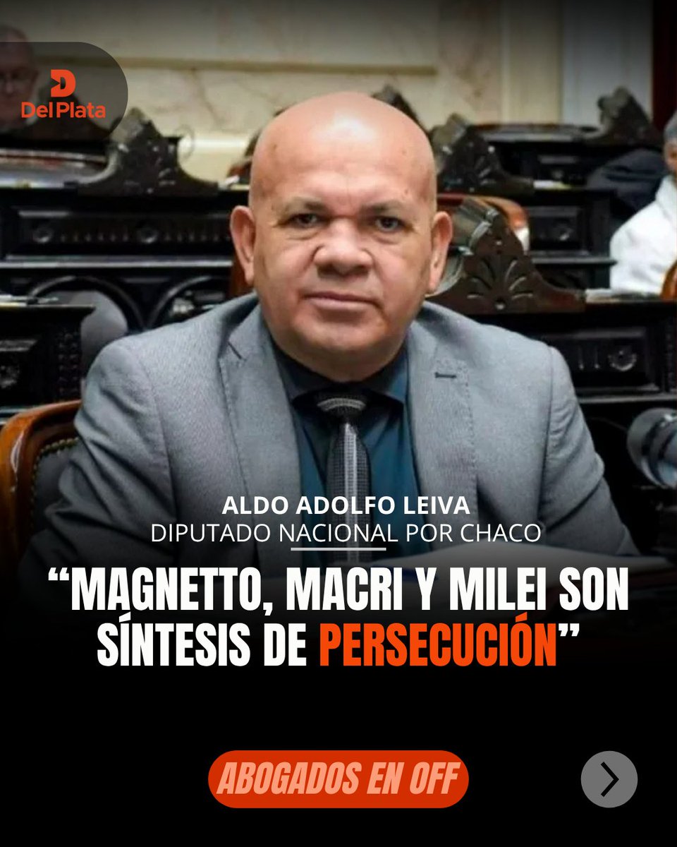 RadioDelPlata's tweet photo. 💥"Magnetto, Macri y Milei son síntesis de persecución", Aldo Adolfo Leiva, diputado nacional por Chaco, en diálogo con abogados en off por #RadioDelPlata.
#AldoLeiva #Magnetto #Macri #Milei #AbogadosEnOff #Persecución #PolíticaArgentina #Chaco https://t.co/NKFQVv1ZAr