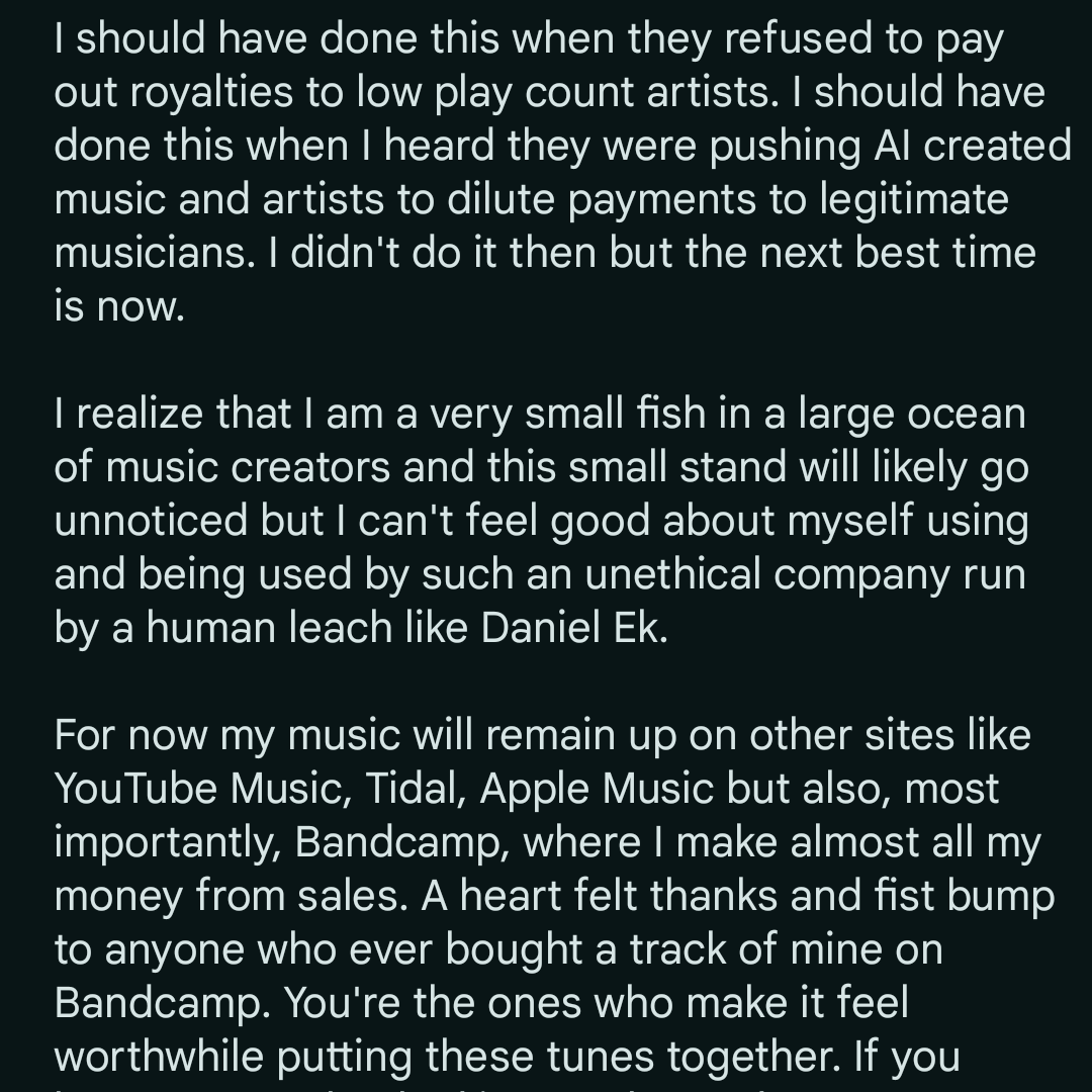 flexrock's tweet photo. I'm done with Spotify. I encourage everyone to quit and pull their music from there platform as well. #Spotify #BoycottSpotify #newmusic #danielek https://t.co/LEe3IMlwwe