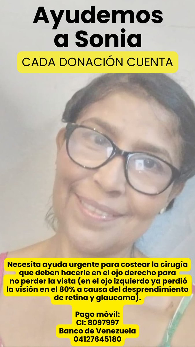 Seguimos necesitando y buscando ayuda para mi mamá. La cirugía que necesita con urgencia para no perder su visión es muy costosa y no tenemos los recursos suficientes. Todo suma. Lo agradecemos en el alma 💚. 

gofundme.com/f/qj25te-los-s…