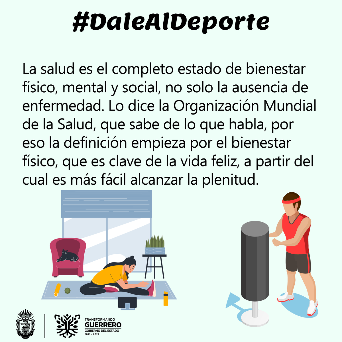 Lanza Gobierno del Estado, campaña #DaleAlDeporte.
Hacer #Ejercicio regularmente puede ayudar a prevenir el aumento de peso, la diabetes tipo 2, las enfermedades cardíacas y la presión arterial alta. Te compartimos estos tips para #ejercicio en casa o en el gym.