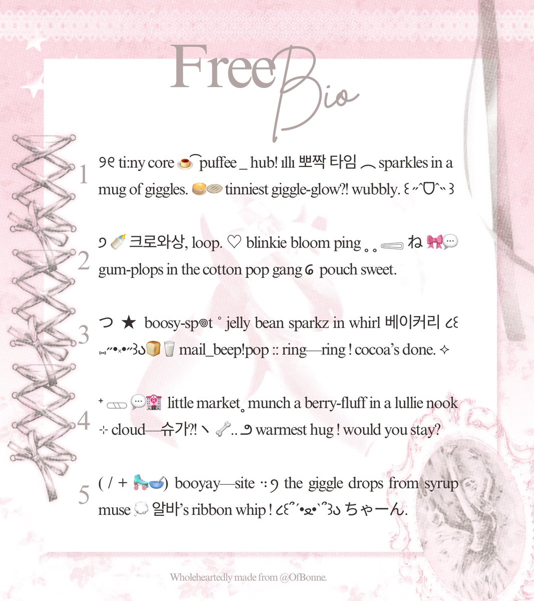 OfBonne's tweet image. ⠀
Giveaway : ♡︎ Bio
A repost is awesome

Happiest day to celebrate Jarrel’s birthday so I bring 5 free bio! Good luck xoxo. 

Reply tweet di bawah ini dengan format : “Happy birthday Jarrel @@RELDICTED 🐈🐱🐾 + nomor bio.” 

(  #zonauang  #zonaba )

⠀