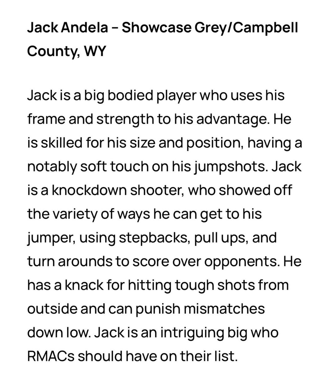 Brian Andela (@brianandela) on Twitter photo Jack had a hell of a weekend down at the Colorado Showcase while being guarded by top notch players from the EYCL and UAA. Great write up from the Colorado Hoops. Jack is a mismatch nightmare.
<a href="/COHoops5280/">Colorado Hoops</a> @ballertv <a href="/ColoradoLive_SS/">COLORADO LIVE Scholastic Showcase</a> <a href="/PrepHoopsCO/">Prep Hoops Colorado</a> <a href="/PrepHoops/">Prep Hoops š</a> <a href="/grego_collins/">Greg Collins</a> Jack had a hell of a weekend down at the Colorado Showcase while being guarded by top notch players from the EYCL and UAA. Great write up from the Colorado Hoops. Jack is a mismatch nightmare.
<a href="/COHoops5280/">Colorado Hoops</a> @ballertv <a href="/ColoradoLive_SS/">COLORADO LIVE Scholastic Showcase</a> <a href="/PrepHoopsCO/">Prep Hoops Colorado</a> <a href="/PrepHoops/">Prep Hoops š</a> <a href="/grego_collins/">Greg Collins</a>