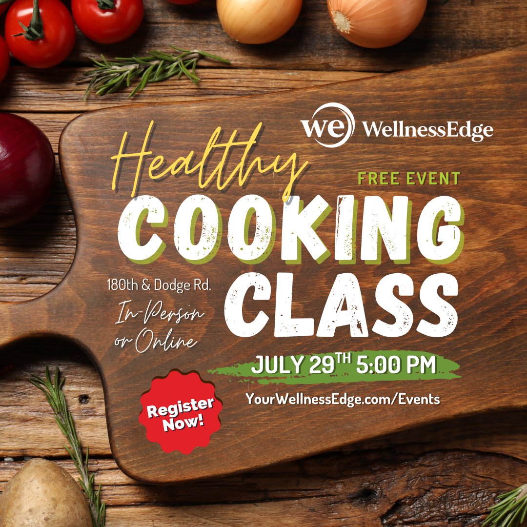 WellnessEdgeOMA's tweet photo. 🥑FREE Healthy Cooking Class Event 🥣 In-Person (or Online) Tues, July 29th, 5 PM. RSVP to attend this class in person or virtually: https://t.co/mEDePYdI1L 

#weightloss #healthyfood #diet #mealplan #omahamom #omaha #omahanebraska #omahafitness #omahane #healthy #weightlosstips https://t.co/D0EIBsuAyf