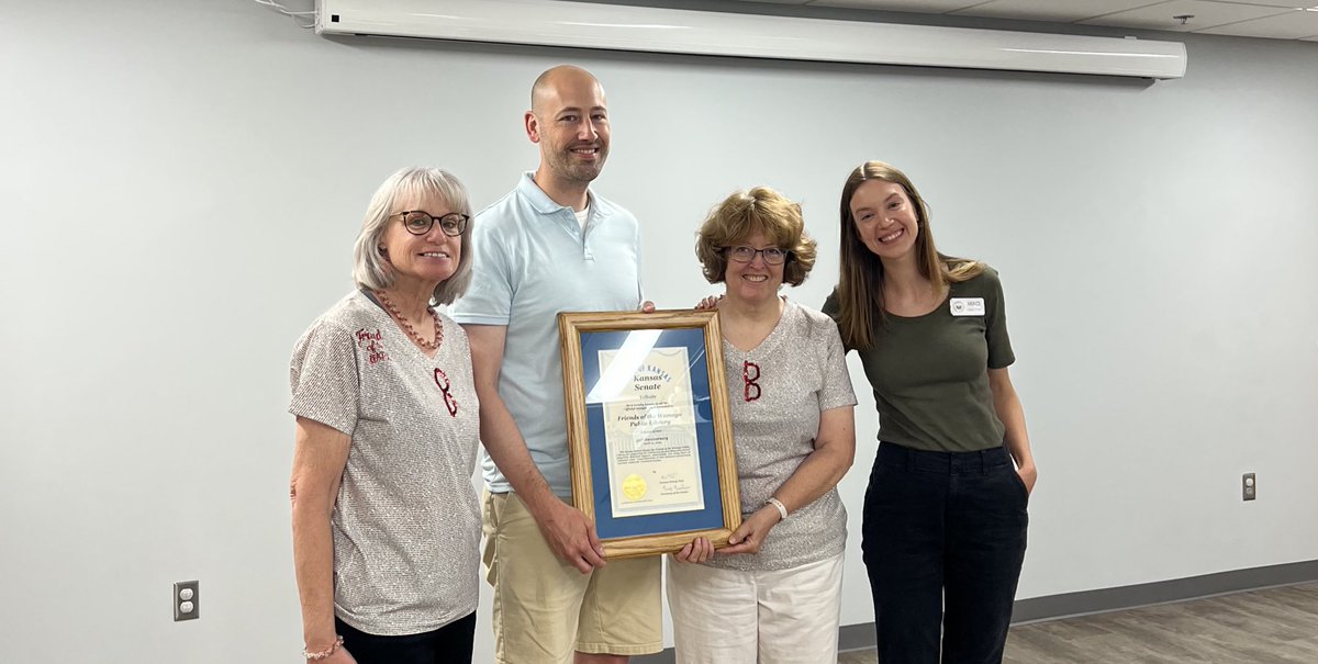 Proud to honor 50 years of volunteer service from the Friends of the Wamego Public Library! #ksleg