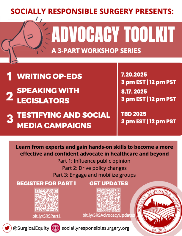SurgicalEquity's tweet image. Introducing our National SRS Advocacy Toolkit: a three part seminar series designed to connect participants with experts in the field and build practical skills in advocacy and policy change! Register for Part 1 (July 20th 3pm EST) here: bostonu.zoom.us/meeting/regist…