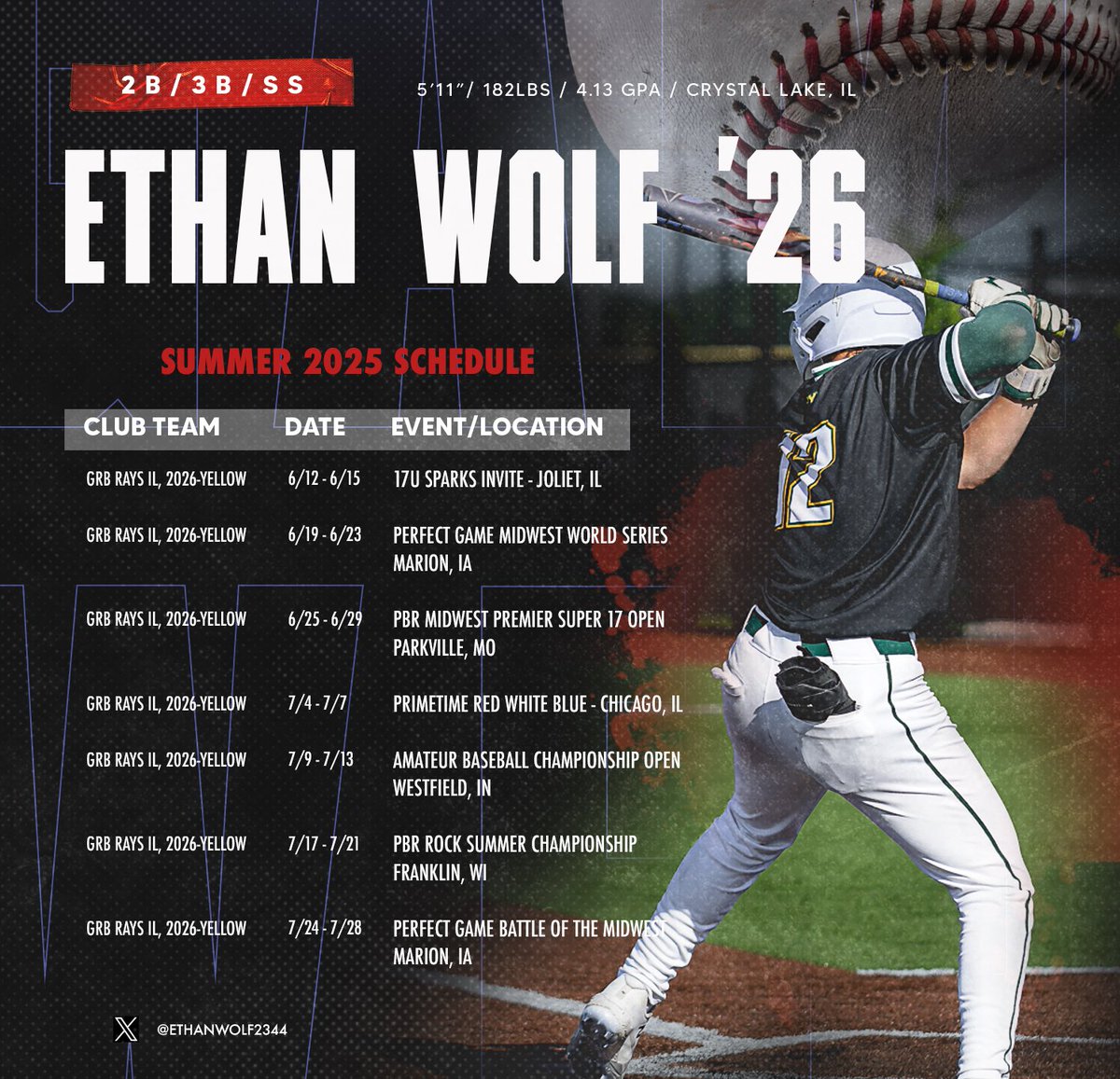 ethanwolf2344's tweet photo. Schedule for summer ball with @GRBIL2026 https://t.co/9r0ztoul4i