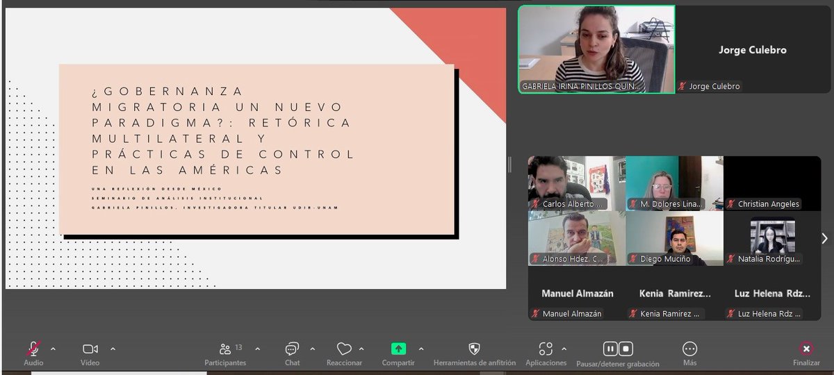 AlbertoGZepeda's tweet image. #SAIN 
¿Gobernanza migratoria un nuevo paradigma?: retórica multilateral y prácticas de control en las Américas
Dra. Gabriela Pinillos Quintero | UDIR-UNAM, México 
@Semmi_UAM 
@uamcuajimalpa 
@jorgeculebro 

#SomosUAM