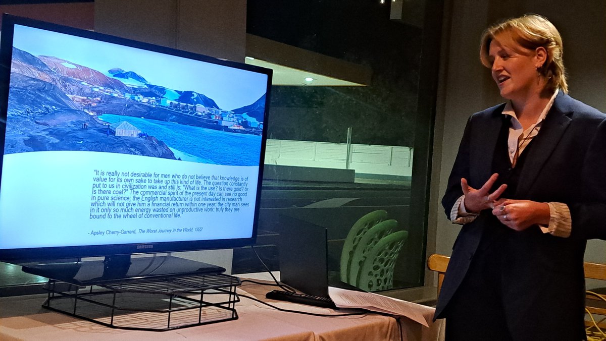 InspireExplore's tweet image. As part of our Inspiring Explorers™ outreach, Maia Ingoe spoke to the NZ Antarctic Society about her Ross Sea Expedition experience. She shared reflections from the Ice, insights on Scott’s legacy, the impact of climate change, and her work leading the podcast project.