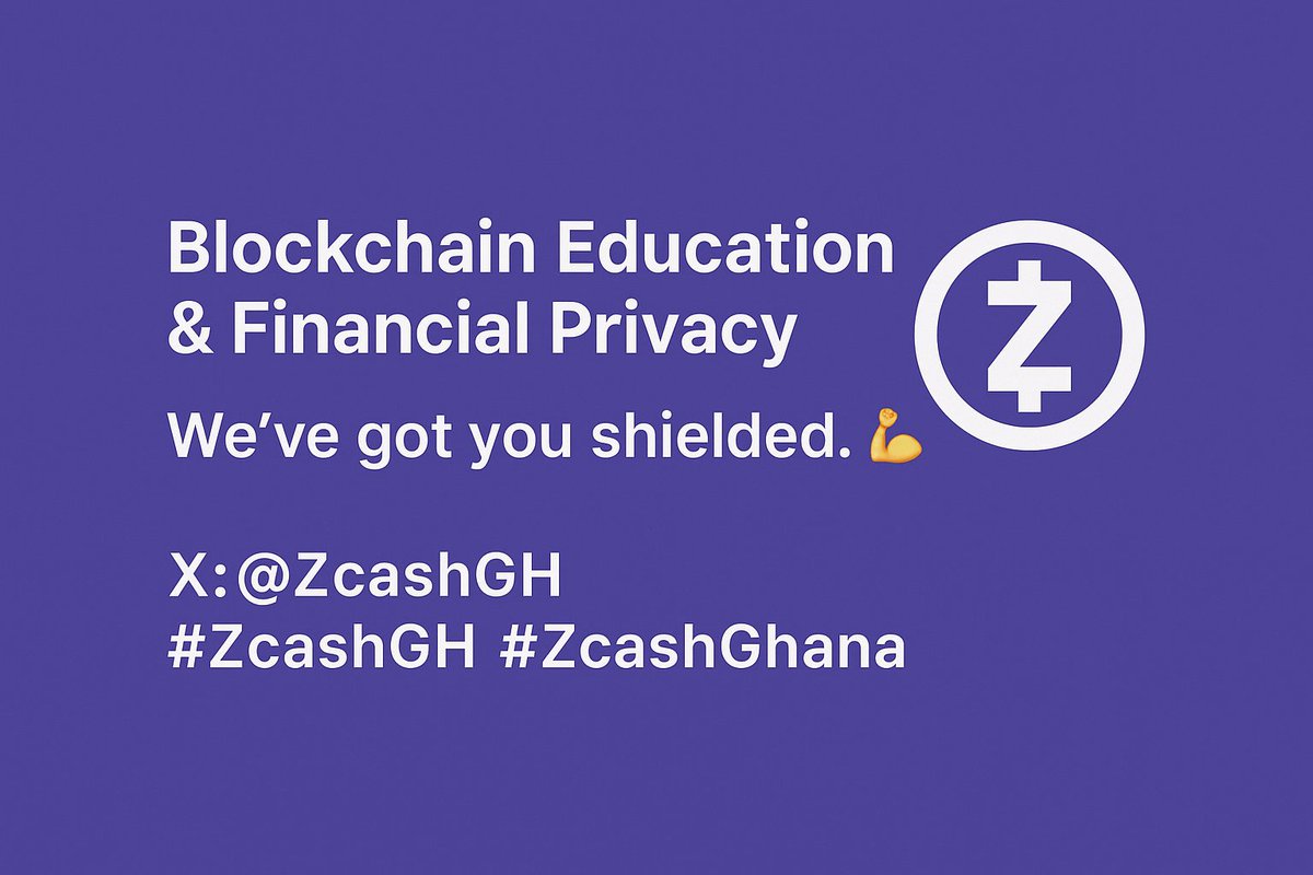 Get shielded 💪 with our hashtags: #ZcashGH  #ZcashGhana. Join us, let's build real world applications on Zcash blockchain protocol. <a href="/Zcash/">Zcash 🛡️</a> <a href="/zcashesp/">Zcash en Español 🛡️ᙇ</a> <a href="/zcashbrazil/">Zcash Brasil</a> <a href="/ZcashCommGrants/">Zcash Community Grants🛡</a> <a href="/ZcashFoundation/">Zcash Foundation 🛡️</a> <a href="/zcashkorea/">Zcash Korea</a> <a href="/zcashmedia/">Zcash Media 🛡️</a> <a href="/ZecHub/">ZecHub</a> <a href="/ZcashTR/">Zcash Türkiye</a> <a href="/Zcash/">Zcash 🛡️</a> <a href="/ZkAv_Club/">Zero-knowledge Audiovisual Club</a> <a href="/zooko/">zooko🛡🦓🦓🦓 ⓩ</a> <a href="/aquietinvestor/">Jason McGee 🛡</a>