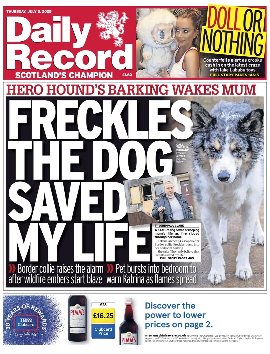 ๐ต๐๐๐๐ ๐ฟ๐๐๐๐ ๐๐๐๐๐ข ๐ฐ (@ukpapers) on Twitter photo ๐ฌ๐ง Freckles The Dog Saved My Life
โซFamily dog saves disabled mum's life after fire rips through home
โซ<a href="/JP___Clark/">John-Paul Clark</a>
โซis.gd/iHMhLi
#frontpagestoday #UK <a href="/Daily_Record/">The Daily Record</a> ๐ฌ๐ง Freckles The Dog Saved My Life
โซFamily dog saves disabled mum's life after fire rips through home
โซ<a href="/JP___Clark/">John-Paul Clark</a>
โซis.gd/iHMhLi
#frontpagestoday #UK <a href="/Daily_Record/">The Daily Record</a>
