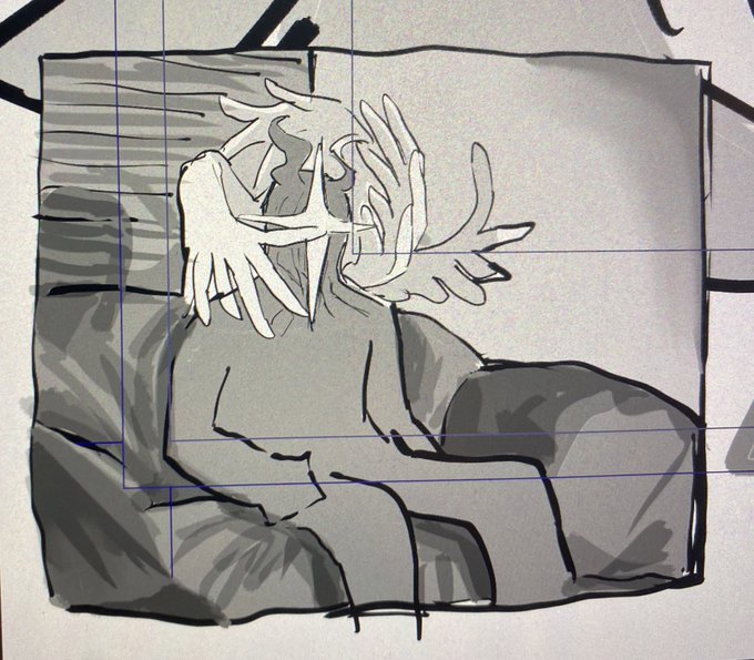 2日ぶりにクリスタ開いたら原稿の隅にあった落書き 