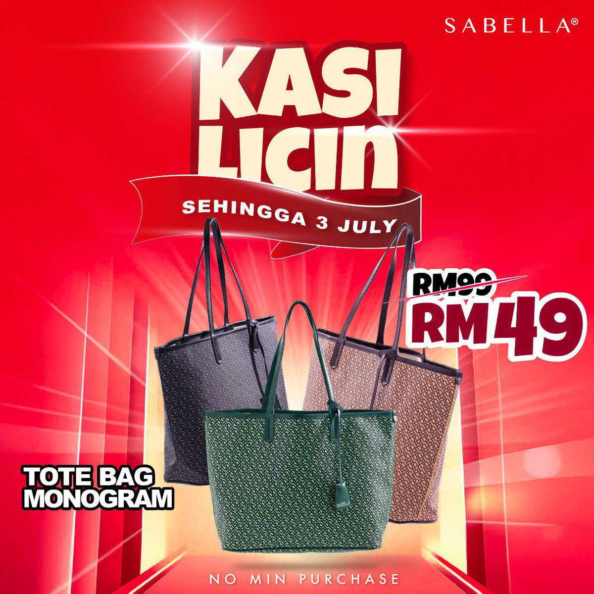 diarisbazaar's tweet photo. PROMO KASI LICIN 😍

Bos belanja lagi 💋
Totebag Monogram Sabella hanya RM49 sahaja guys!!! 

Memang harga TAK MASUK AKAL‼️
Grab sekarang sebelum menyesal 😘

🩷 MONOGRAM TOTEBAG
❌ Harga Asal: RM99
✅ Harga Promo: RM49

‼️ JIMAT RM50‼️ https://t.co/YTp6H4X3Ix