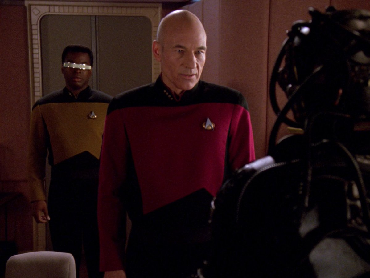 JanelleWaz's tweet photo. Picard: So, Hugh... Should you stay or should you go? #TNG #IBorg #allstartrek https://t.co/F9mS9PwNdt