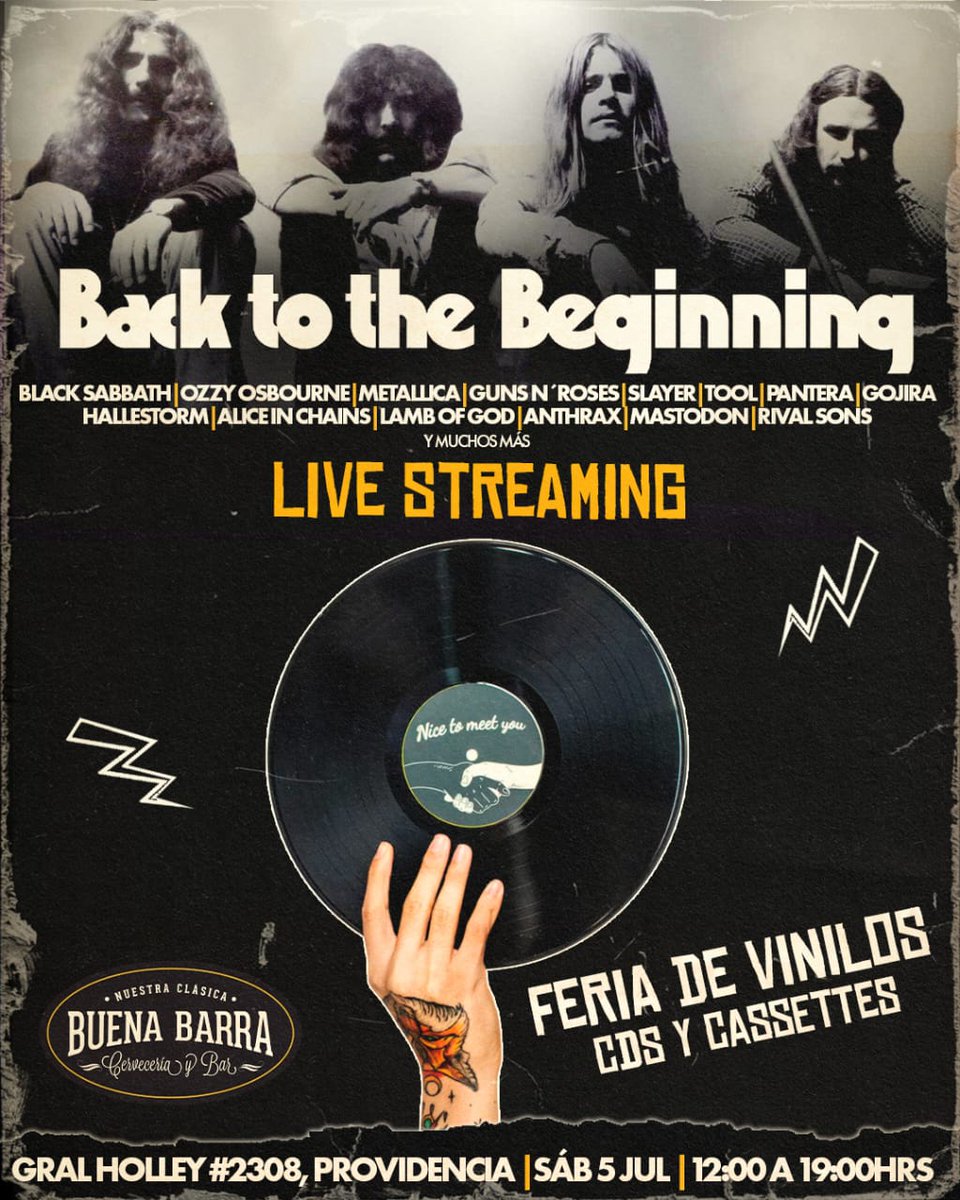 Este sábado 5 feria de vinilos y cds en Buena Barra de Providencia. Además streaming de la despedida de BlackSabbath. Ayúdeme con un RT
