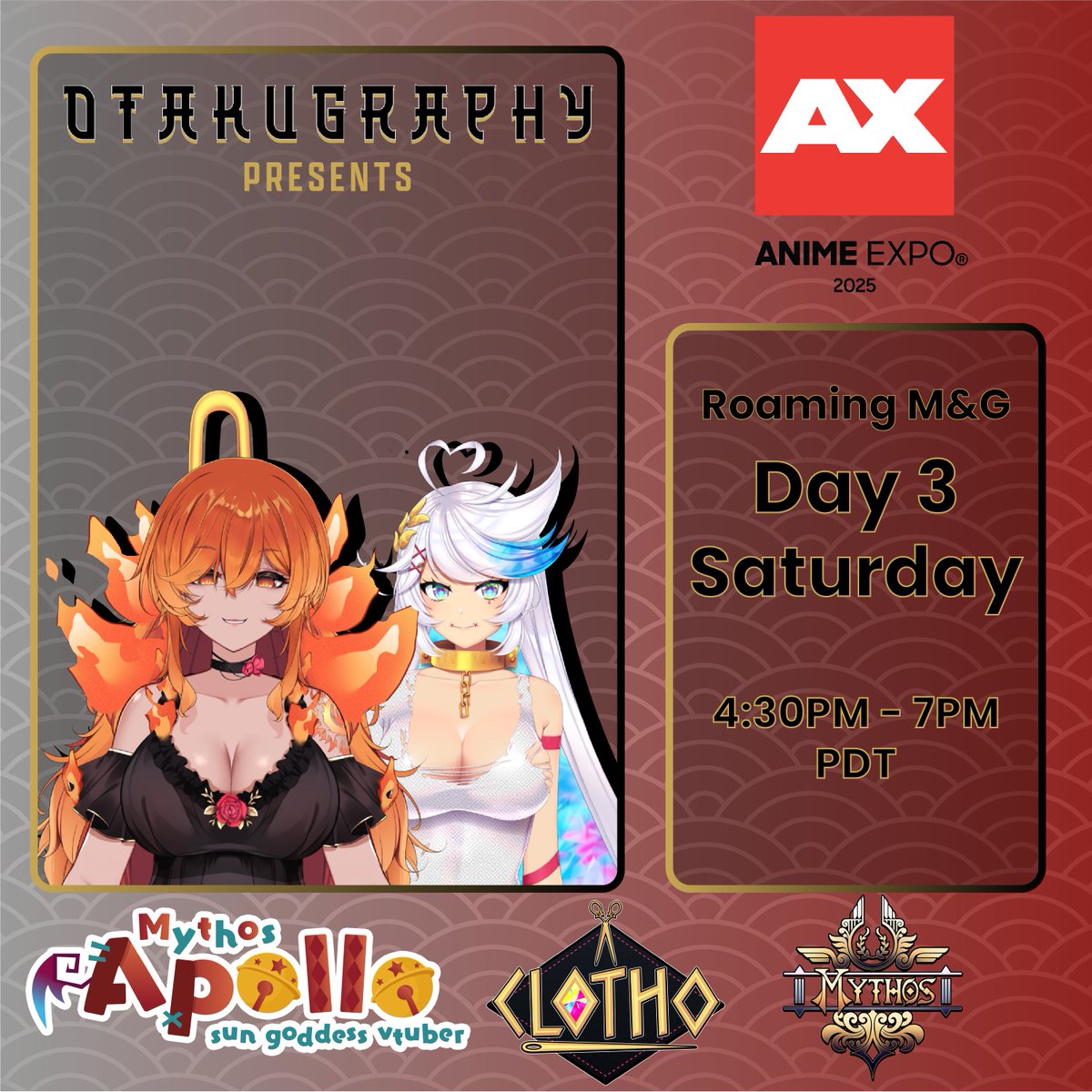 ☀️🔞 ApolloNSFW🔞☀️ (@apollomythonsfw) on Twitter photo 【🔥Virtual Con Walkthrough🔥】
I'm excited to be announcing that <a href="/FateMythos/">Clotho 🧵Mythos</a>
and I will be roaming around AX virtually!
If you see us, make sure to say hi!
📍Anime Expo - Los Angeles, CA
⏰: Sat July 5th @ 4:30PM PDT
Thank you to <a href="/OTG_Otakugraphy/">Otakugraphy📸Anime Expo @LA</a> for the opportunity 【🔥Virtual Con Walkthrough🔥】
I'm excited to be announcing that <a href="/FateMythos/">Clotho 🧵Mythos</a>
and I will be roaming around AX virtually!
If you see us, make sure to say hi!
📍Anime Expo - Los Angeles, CA
⏰: Sat July 5th @ 4:30PM PDT
Thank you to <a href="/OTG_Otakugraphy/">Otakugraphy📸Anime Expo @LA</a> for the opportunity