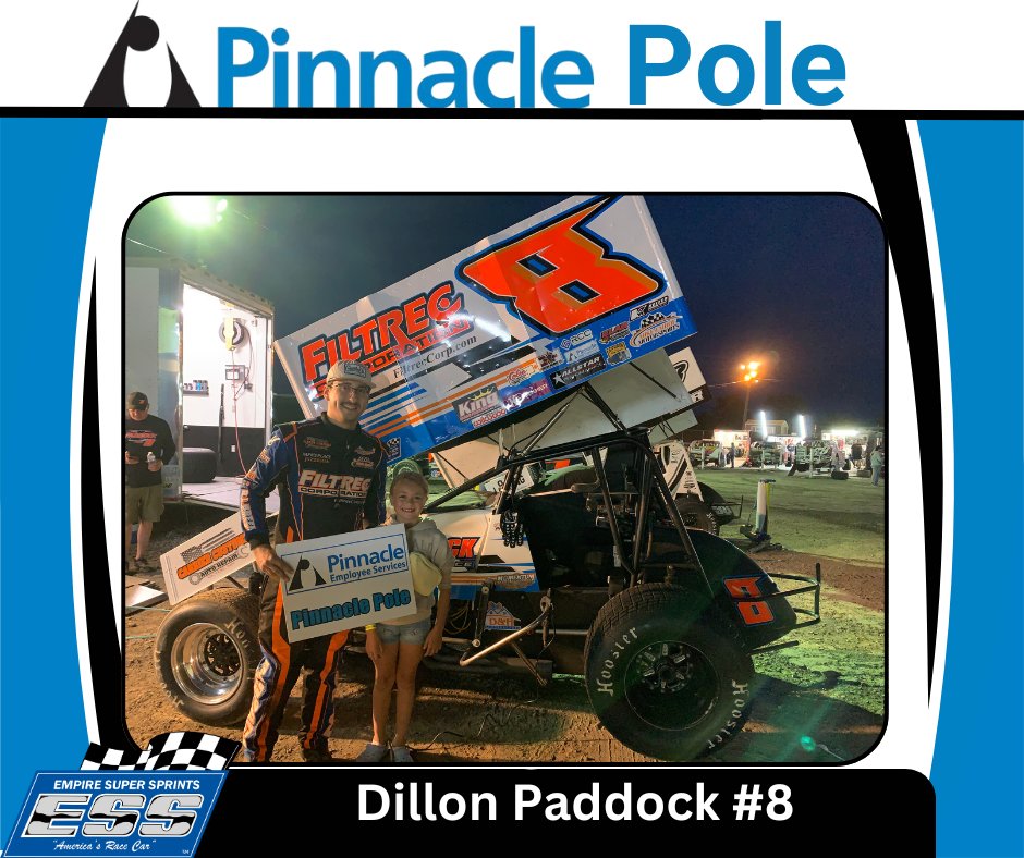 Empire Super Sprints (@essprints) on Twitter photo Rylie drew the #1 spot for <a href="/DillonPaddock/">Dillon Paddock</a> who will start on the Pinnacle Family of Companies Pole at <a href="/CanSpeedway/">Can-Am Speedway</a> . Rylie drew the #1 spot for <a href="/DillonPaddock/">Dillon Paddock</a> who will start on the Pinnacle Family of Companies Pole at <a href="/CanSpeedway/">Can-Am Speedway</a> .