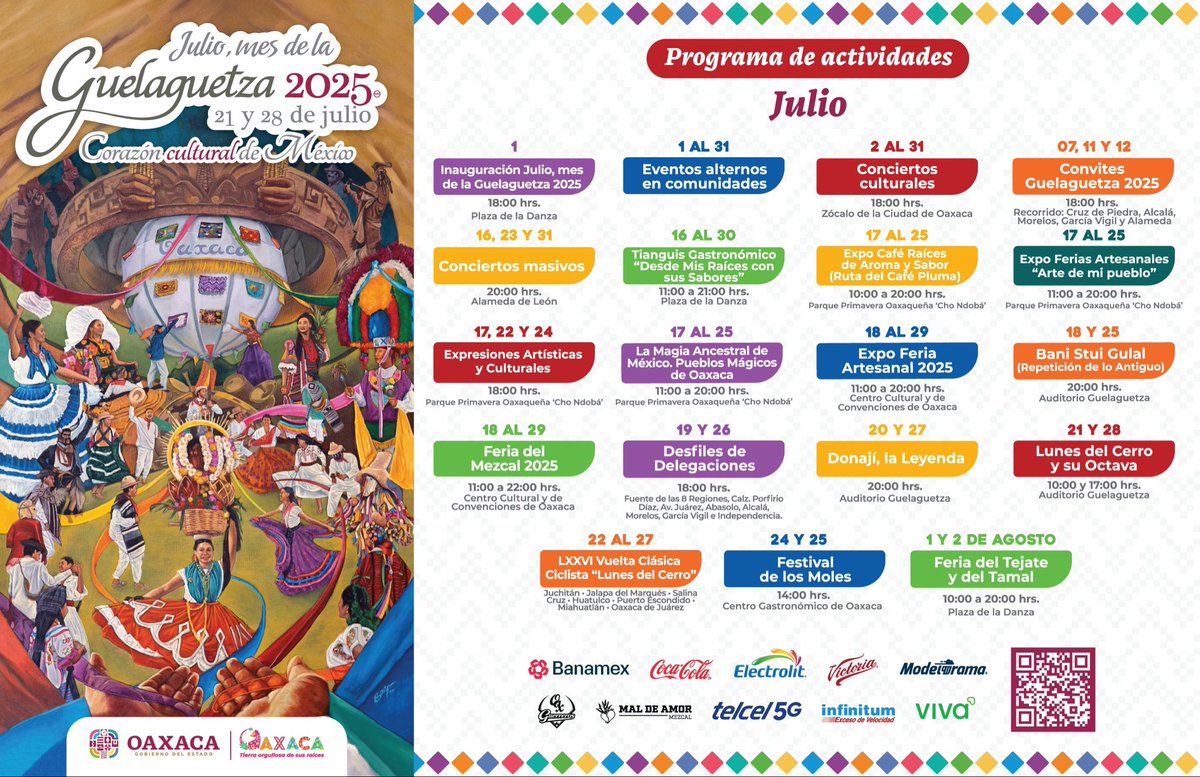 🙌🏽Julio mes de la #Guelaguetza2025 en #Oaxaca.