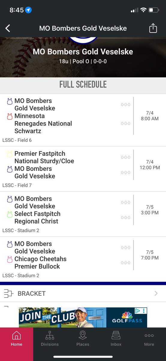 Heading to Peoria to play in the Top Gun Patriot. Here’s our schedule and link to our YouTube page. youtube.com/@missouribombe…