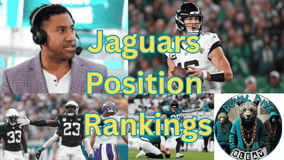 Duval Dive- A Jaguars Podcast (@theduvaldive) on Twitter photo #Jaguars Position Rankings w/ <a href="/JStCyrTV/">Jamal St. Cyr</a>
Ahead of training camp, <a href="/TheSoTG/">Kyle Nash - The Student of the Game</a>, <a href="/TravisDHolmes/">ππ£ππ§ππ€ π
. βπ ππππ€</a>, & <a href="/wjxt4/">News4JAX</a>'s Jamal Str Cyr take a hard look at the Jaguarsβ roster to crown the most reliable units on the team
πΊ youtube.com/live/Cfyu5P0tKβ¦
π§ via the <a href="/BleavNetwork/">Bleav</a>: podcasts.apple.com/hn/podcast/theβ¦ #Jaguars Position Rankings w/ <a href="/JStCyrTV/">Jamal St. Cyr</a>
Ahead of training camp, <a href="/TheSoTG/">Kyle Nash - The Student of the Game</a>, <a href="/TravisDHolmes/">ππ£ππ§ππ€ π
. βπ ππππ€</a>, & <a href="/wjxt4/">News4JAX</a>'s Jamal Str Cyr take a hard look at the Jaguarsβ roster to crown the most reliable units on the team
πΊ youtube.com/live/Cfyu5P0tKβ¦
π§ via the <a href="/BleavNetwork/">Bleav</a>: podcasts.apple.com/hn/podcast/theβ¦