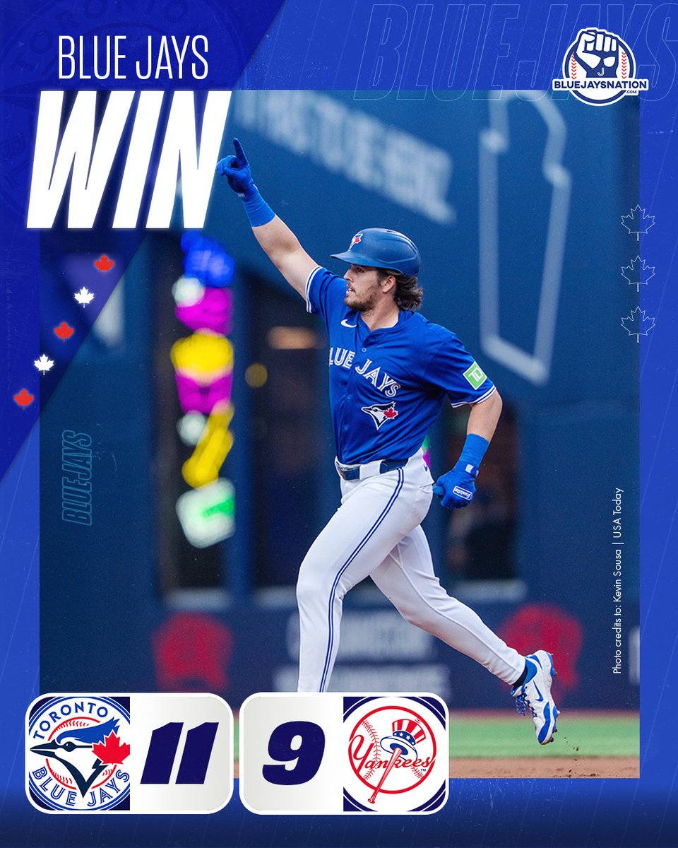 IT WASN'T EASY, BUT THE JAYS WIN IT! THE TORONTO BLUE JAYS ARE NOW TIED FOR THE LEAD IN THE AL EAST!