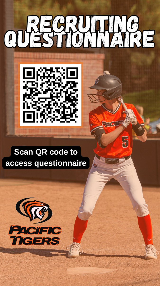 Want to be a Tiger? Help us get to know YOU by filling out a Pacific Softball Recruiting Questionnaire! 

Link:
questionnaires.armssoftware.com/fbddbd20dcdb

#GoTigers