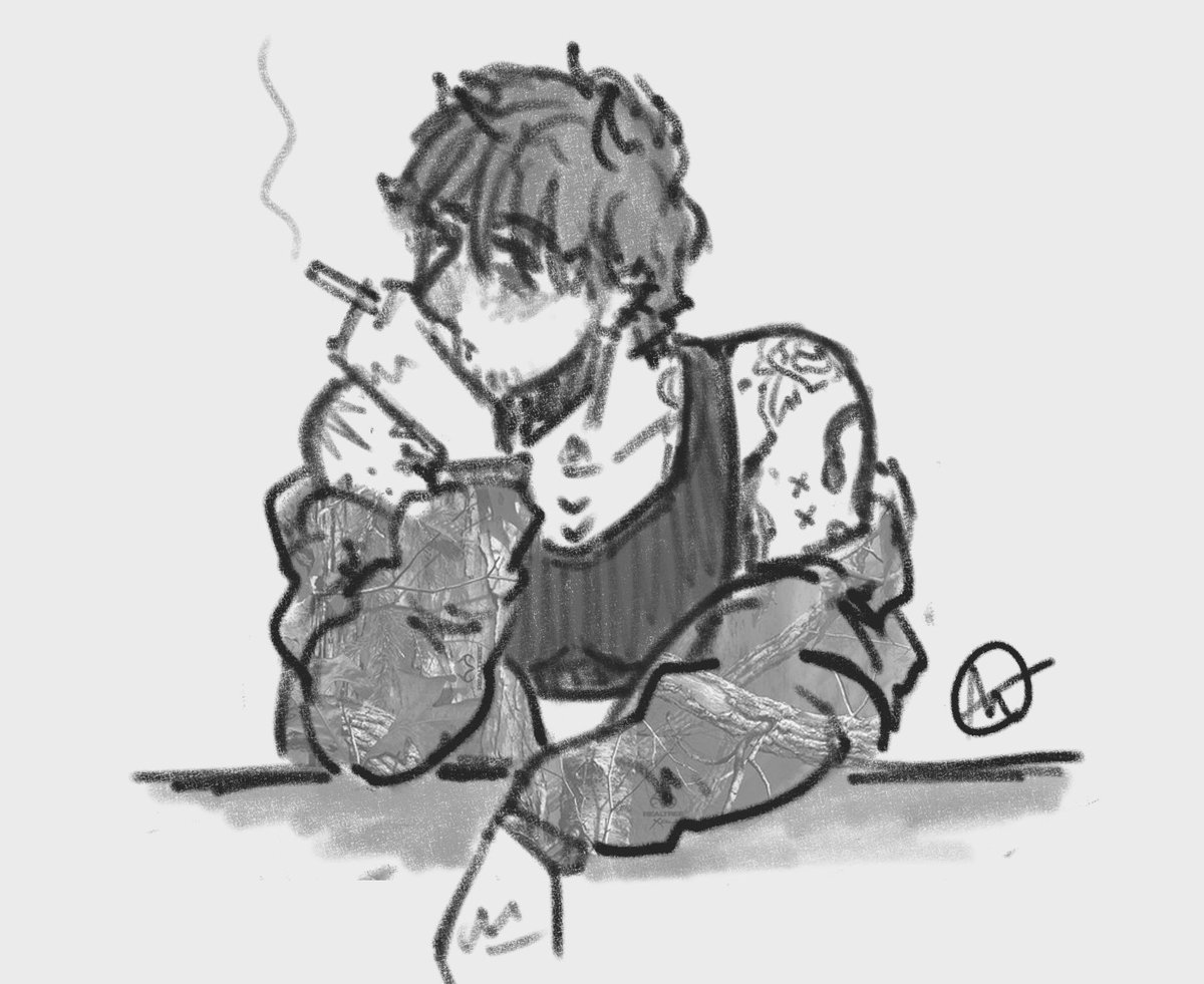 still 70 days left until YOU WERENT MEANT TO BE HUMAN hits shelves, and it just cracked 10k adds on goodreads (thank you!!!) so here’s a quick sketch of our knocked-up masochist tboy protagonist in his shitty boyfriend’s jacket