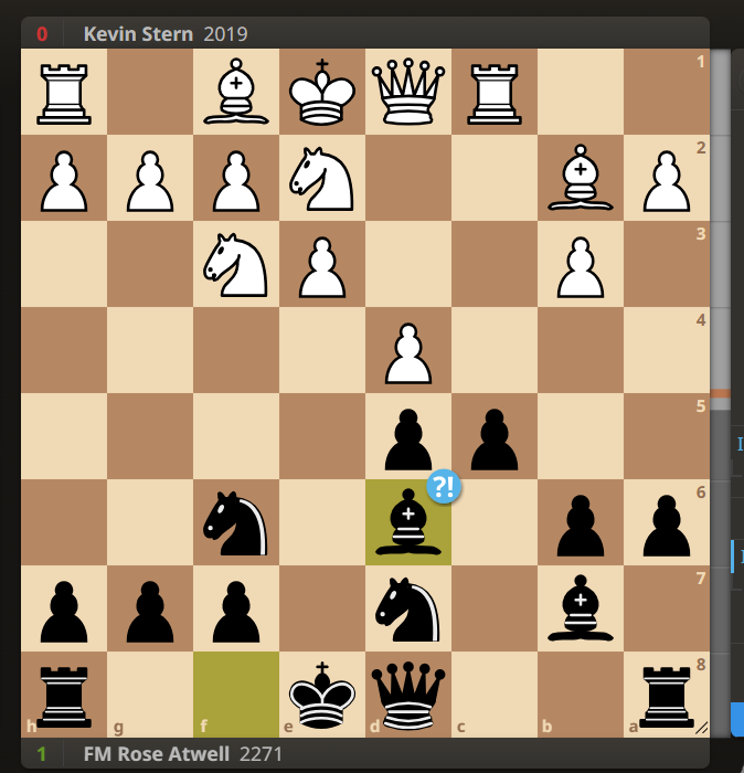I just played an expert in round 1 of the World Open.  I won.  Below he played g3.  This is inaccurate because it allows c4.  He can't take twice since the Nf3 lacks defenders. So I can play c4 and b5 and get a lot of queenside space.  Instead perhaps Ng3 and Bd3 was better.  🙂