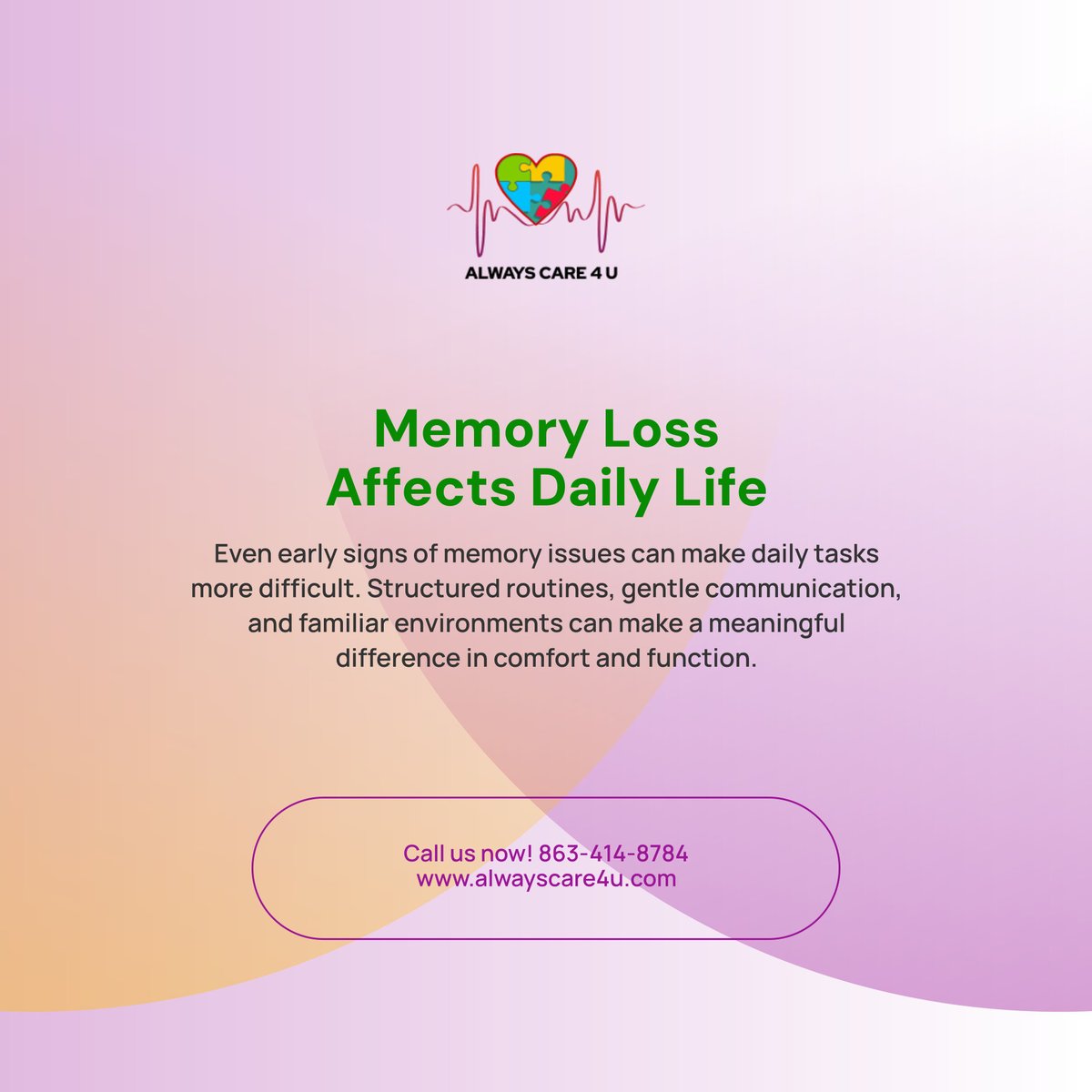 alwayscare4uhc's tweet photo. 🧠  Memory support begins with understanding and consistency. We tailor  care routines to ease daily life for individuals facing cognitive  changes. 

#OcalaFL #HomeCare #DementiaSupport #MemoryCare #CognitiveHealth https://t.co/9tFD2zT1tY