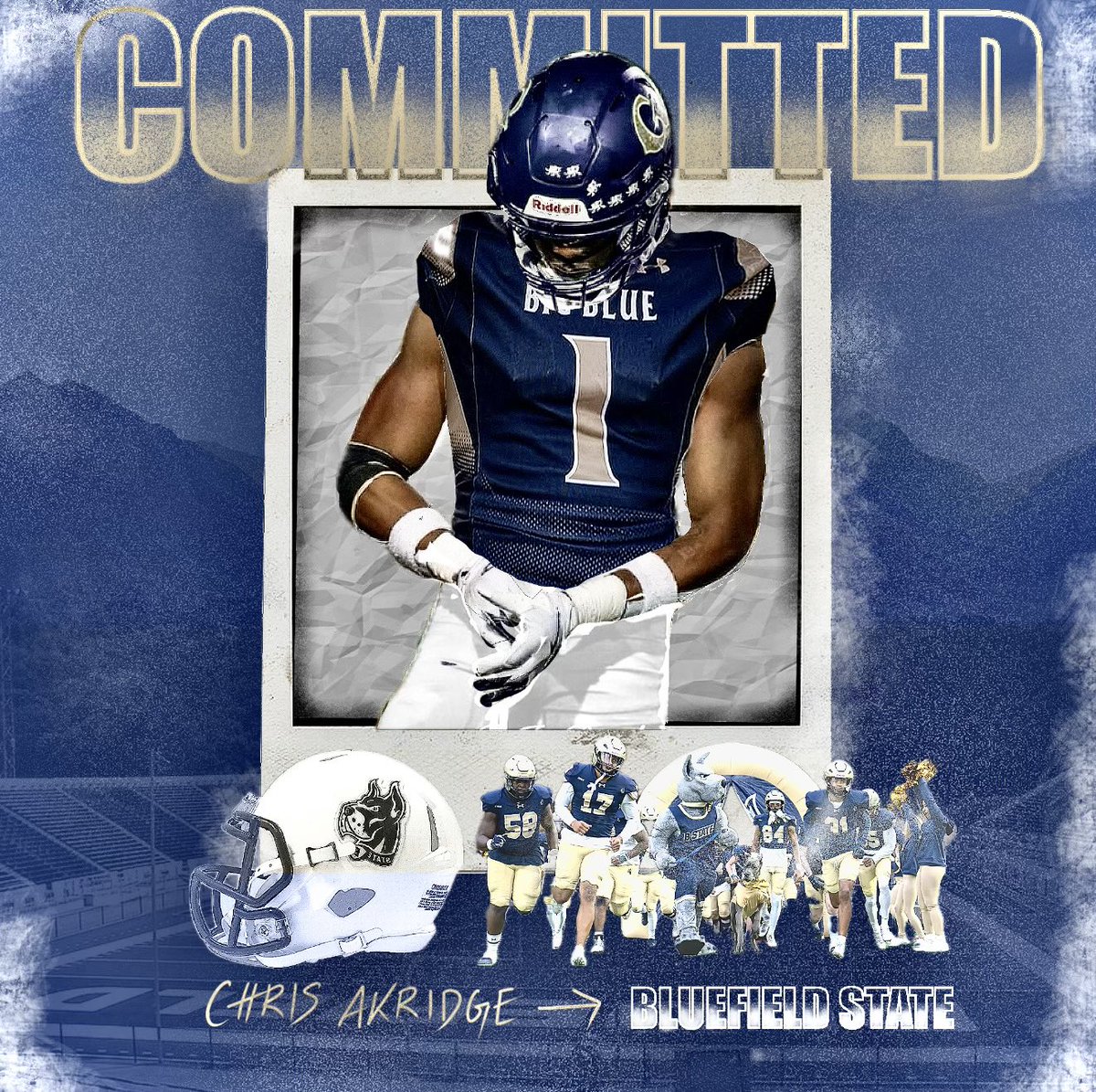 Chris Akridge (DB/WR) from Grossmont College, CA has committed to Bluefield State University 
* Hometown: San Diego, CA
