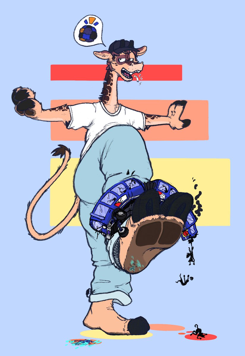 IwaraMug's tweet photo. More Gift art for my Day 1 ride or die. . ya think he'd be careful &amp; notice me on the ground after all these years . . 

But he did not &amp; that's hot >    > " https://t.co/Dqq4NPtPeY