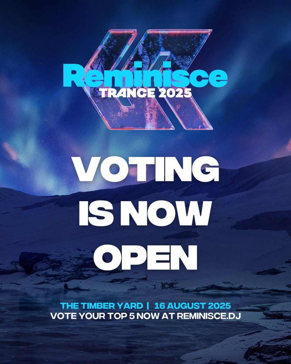 It’s time to cast your votes for the Reminisce Trance Top 50! 💿
This is your chance to shape the soundtrack of the night - the tracks that send chills, raise hands, and bring it all flooding back.
Pick your top 5 now - remvote.co/event/125 
The countdown begins... with YOU 🔥