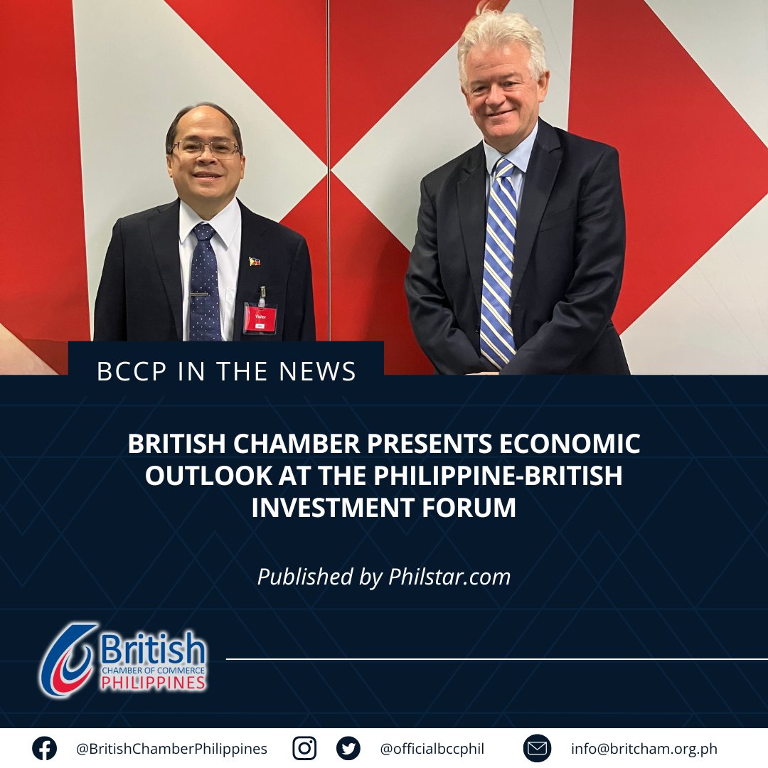 #BCCPinTheNews | British Chamber presents economic outlook at the Philippine-British Investment Forum

Read the full article ⬇️
philstar.com/business/biz-m…

#BCCP2025 #BCCPinAction