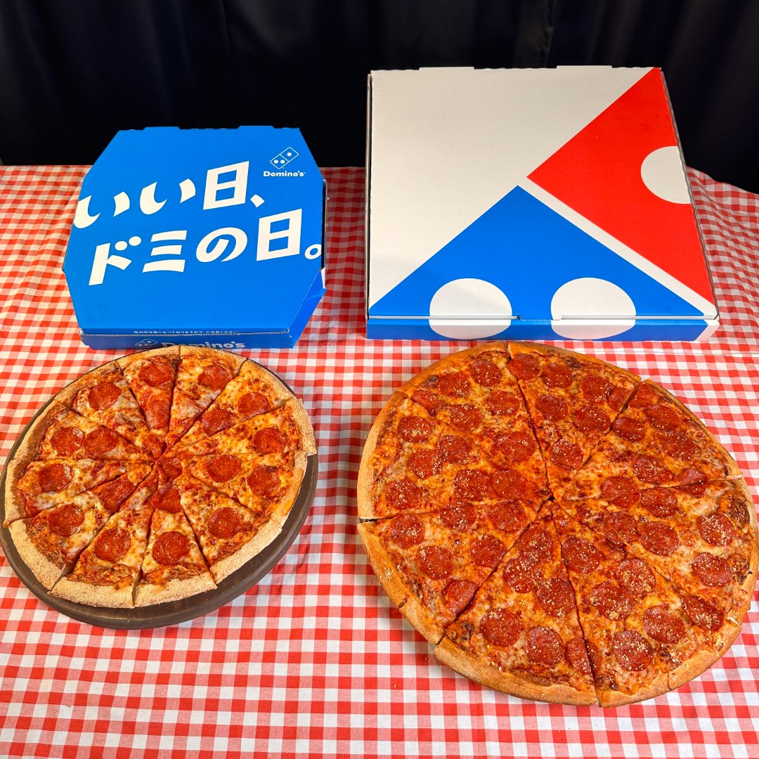 🍕ニューヨークスタイルの比較🍕

Lサイズ：約32cm（12カット）
XLサイズ：約40cm（8カット）

カット数が違うので、1ピースを堪能したい方はニューヨークスタイル（XL）推奨です！✨