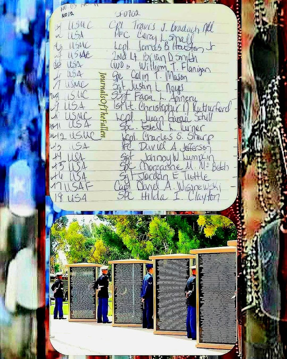 Patriots let us Honor the Fallen that gave their all on this day July 2nd during the Global War On Terror . 
May they all Rest in Peace!
SemperFidelis,
ECasas 
#V1P91
#JOTF4481
#neverforgotten7052 #USA #USMC #USAF #JournalsOfTheFallenFortyFourThousand 
#TheNamesofTodaysFallen