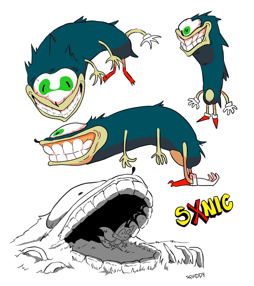 fuchsia_ff00ff's tweet image. I&apos;ve been binging horror game videos and for some reason, #sonicexe is still popular....
Anyway here&apos;s my sonic OC Sxnic. Do not steal.