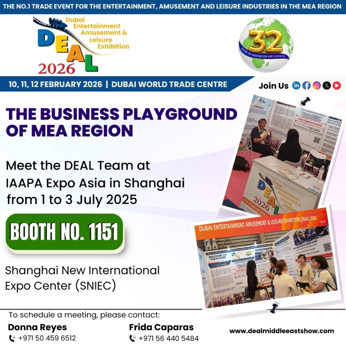 Day 3 in Shanghai! Last chance to meet the DEAL Team at Booth No. 1151, SNIEC.

Let’s talk attractions, innovation, and why DEAL is the #1 playground for business in the MEA region! 

🗓️ Mark your calendars for the main event:

DEAL 2026 – 10–12 February 2026 in dazzling Dubai!