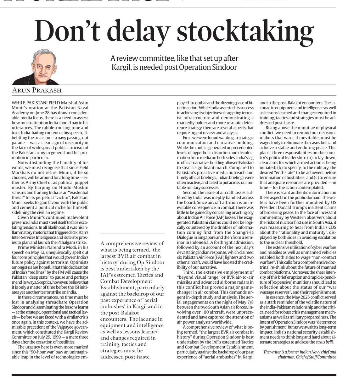 arunp2810's tweet image. The brief but intense Op Sindoor has thrown up many issues for our nat sec elite to consider urgently &amp;amp; translate swiftly into doctrinal/strategic change.