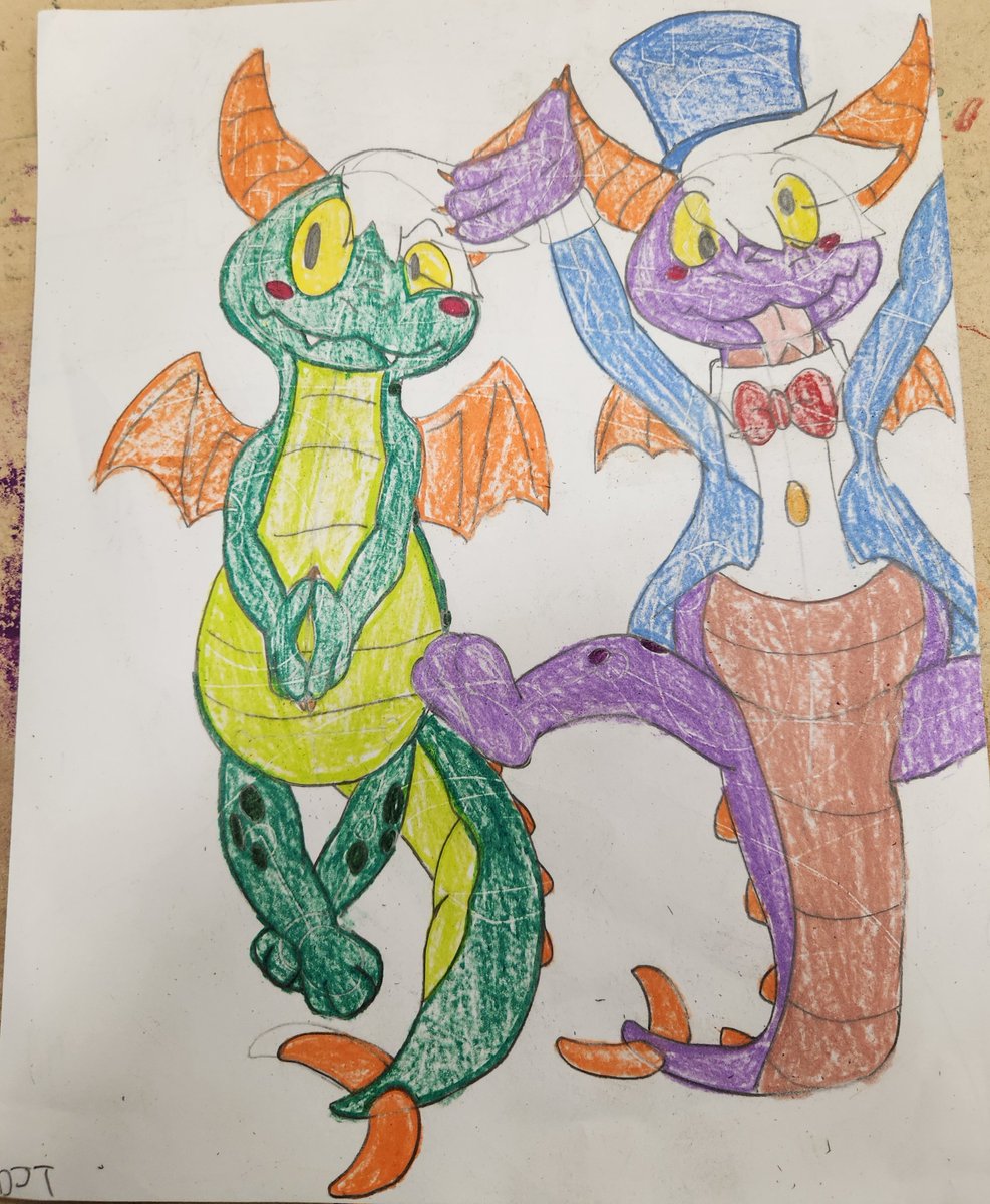 GammaFrost1209's tweet photo. Here are two versions of Figment. The green one is the beta scrappy version of Figment, while the purple one is the regular version. #Figment #JourneyIntoImagination #ProfessorMarvel #Dragon #Disney #Fanart https://t.co/DrWkg7chTS