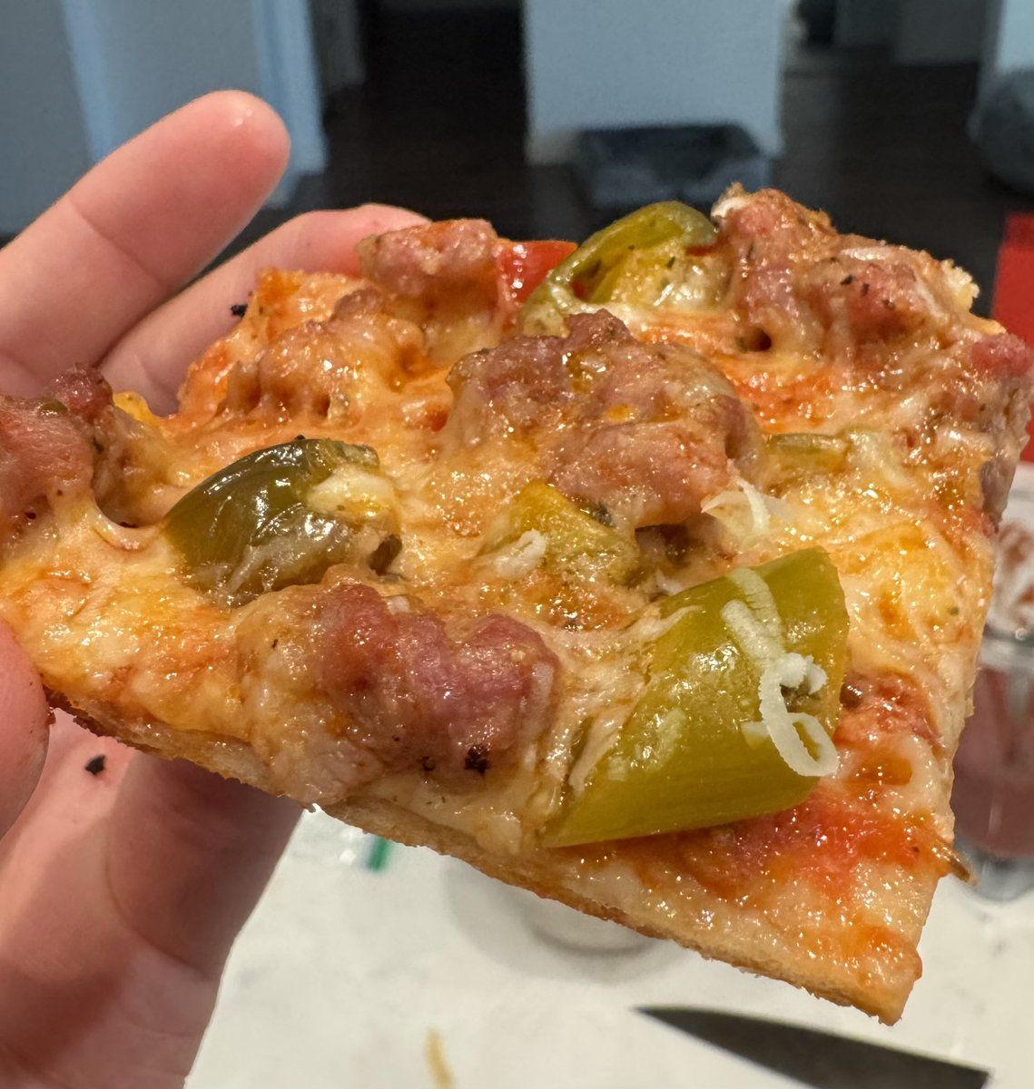 futurevictim_'s tweet image. made pizza again but this time a tavern style pie. my wife asked for it for her birthday today and baby gets what baby wants